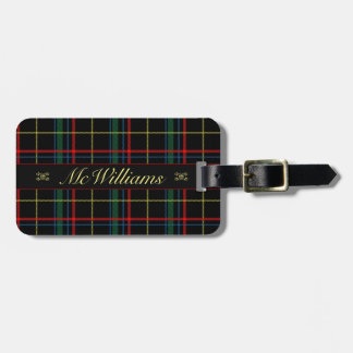 Custom script dark green tartan Scottish plaid Luggage Tag
