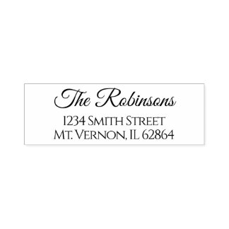 Custom Script Family Name Return Address Rubber Self-inking Stamp