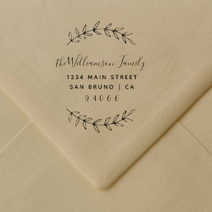 Custom Script Family Name Return Address Rubber Stamp