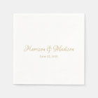 Custom script gold Names and Date Wedding paper
