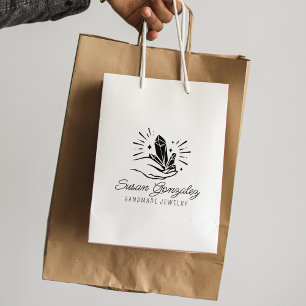 Custom Script Handmade Jewellery, Business Large Rubber Stamp