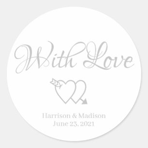 Custom script hearts Wedding gift favour tag 