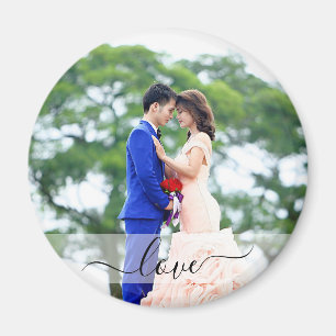 Custom Script Love Personalised Photo Magnet