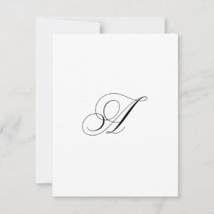 Custom Script Monogram "A" Card