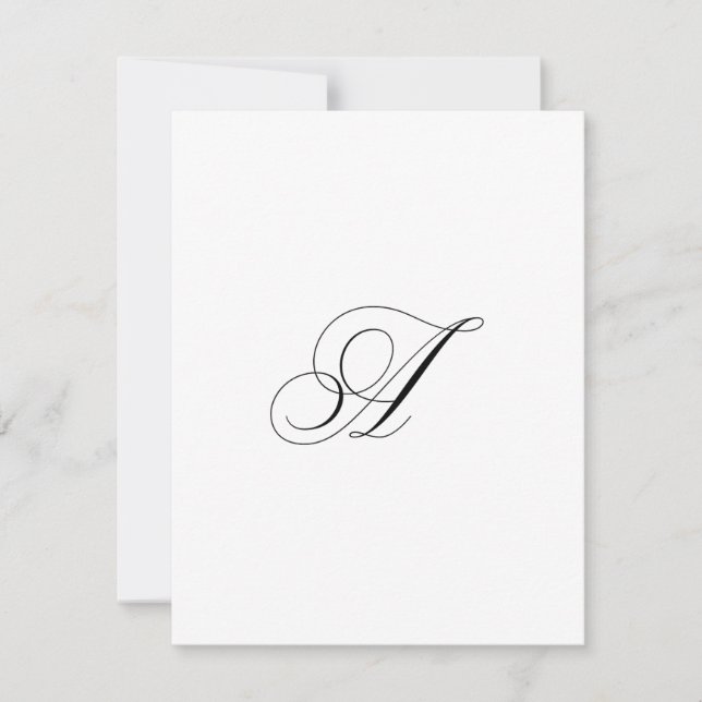 Custom Script Monogram "A" Card (Front)