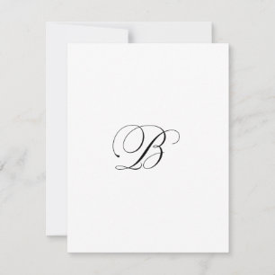 Custom Script Monogram "B" Card