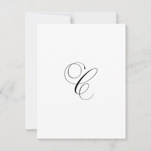 Custom Script Monogram "C" Card