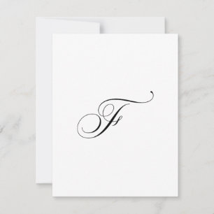 Custom Script Monogram "F" Card