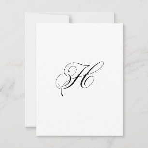 Custom Script Monogram "H" Card