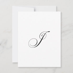 Custom Script Monogram "J" Card