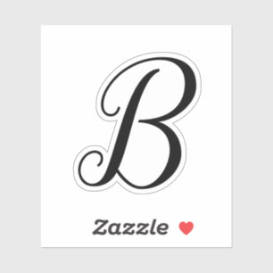 Custom script monogram letter cutout decal contour