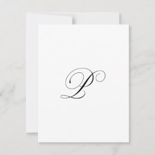 Custom Script Monogram "P" Card