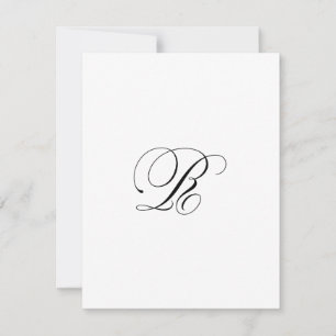 Custom Script Monogram "R" Card