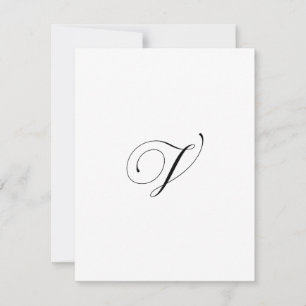Custom Script Monogram "V" Card