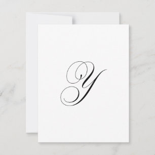 Custom Script Monogram "Y" Card