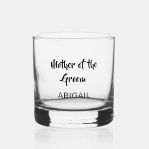 Custom Script Mother Of The Groom Wedding Whiskey Glass