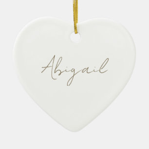 Custom Script Name Heart Ceramic Tree Decoration