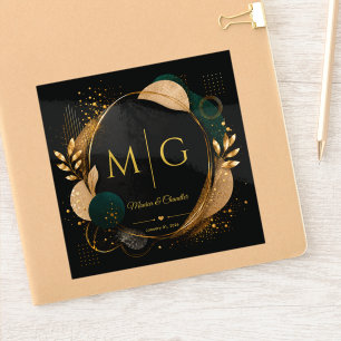 Custom Script on Luxury Black Gold Abstract Frame
