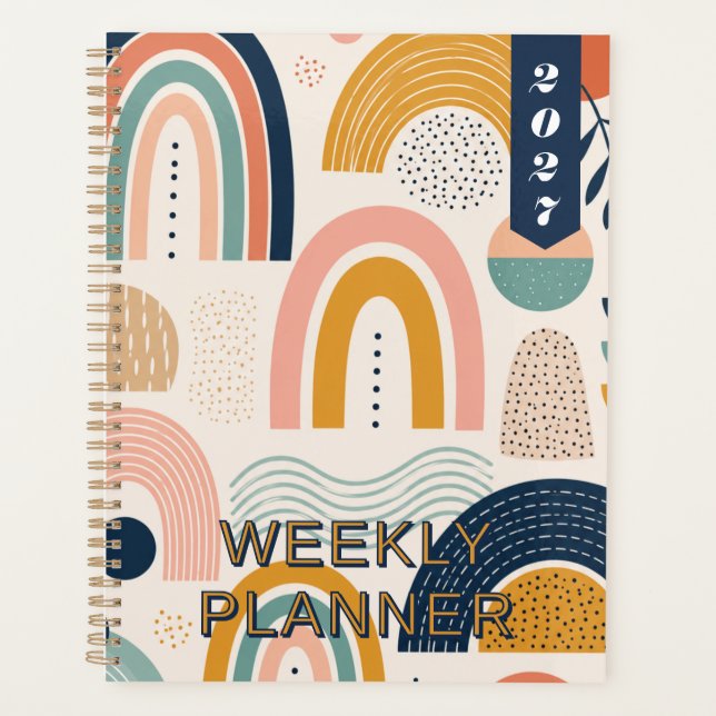 Custom Script Pastel Prism Arc Abstract Pattern Planner (Front)
