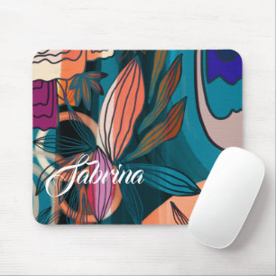 Custom Script Signature Name Tropical Mouse Pad