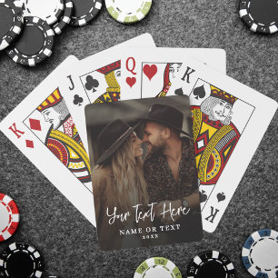 Custom Script Text Vertical Photo Playing Cards