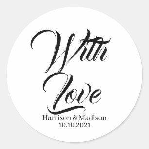Custom script Wedding gift favour tag stickers