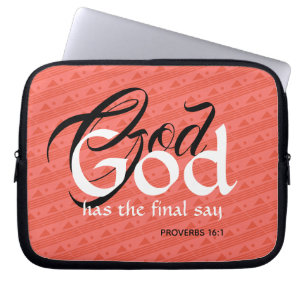 Custom Scripture GOD Faith Coral Laptop Sleeve