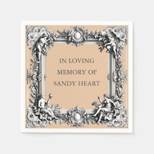 Custom Scroll Frame – Elegant funeral brown mocha Napkin