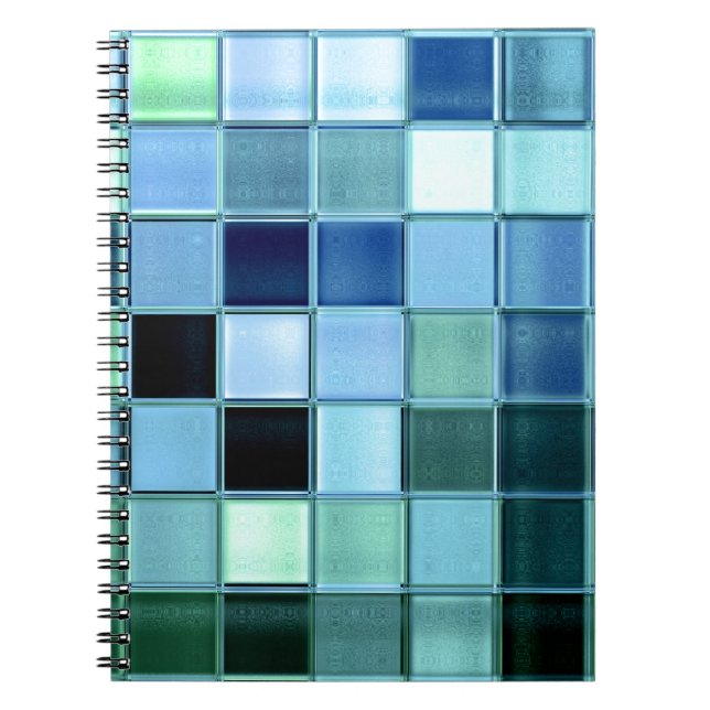 custom Sea Glass Mosaic  square pattern notebook (Front)