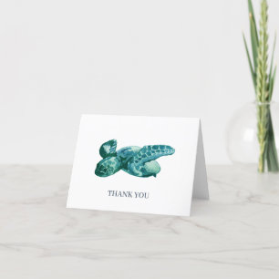 Custom Sea Turtle Painting Thank You  Card