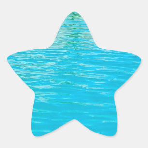 Custom Sea Water Blue Green Blank Template Star Sticker
