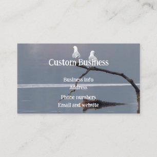 Custom Seagull Birds Water Lake Wildlife Nature Business Card