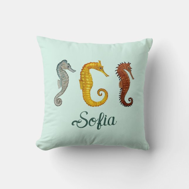 Custom Seahorse Cushion (Front)
