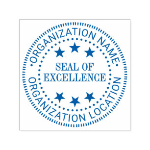 Custom Seal of Excellence Stars #1 Name Location Self-inking Stamp