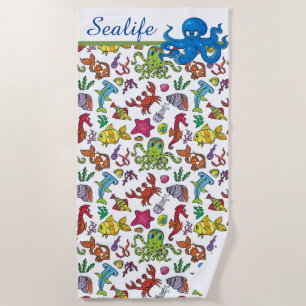 Custom Sealife Beach Towel