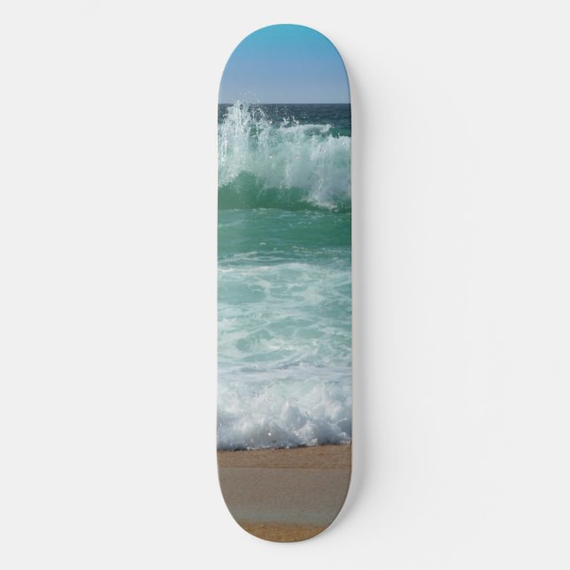 Custom Seascape Beach Seaside Sea Waves Skateboard (Front)