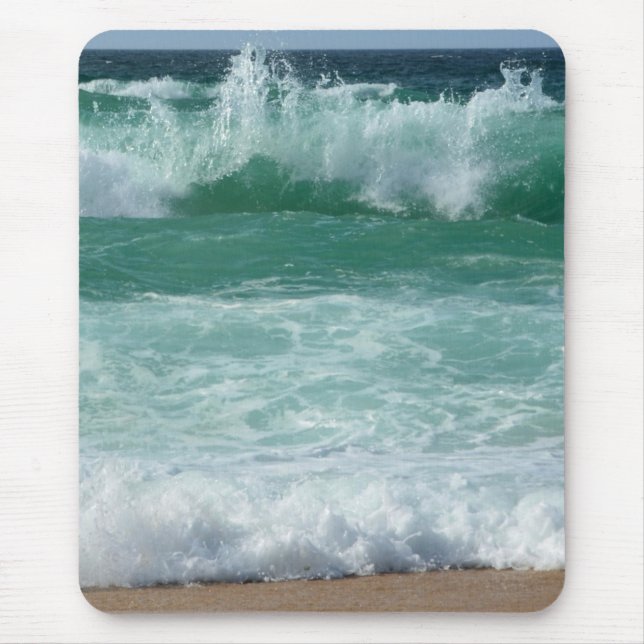 Custom Seascape Sea Waves Beach Seaside Trendy Mouse Pad (Front)