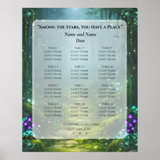Custom Seating Chart Bioluminescent Elegance