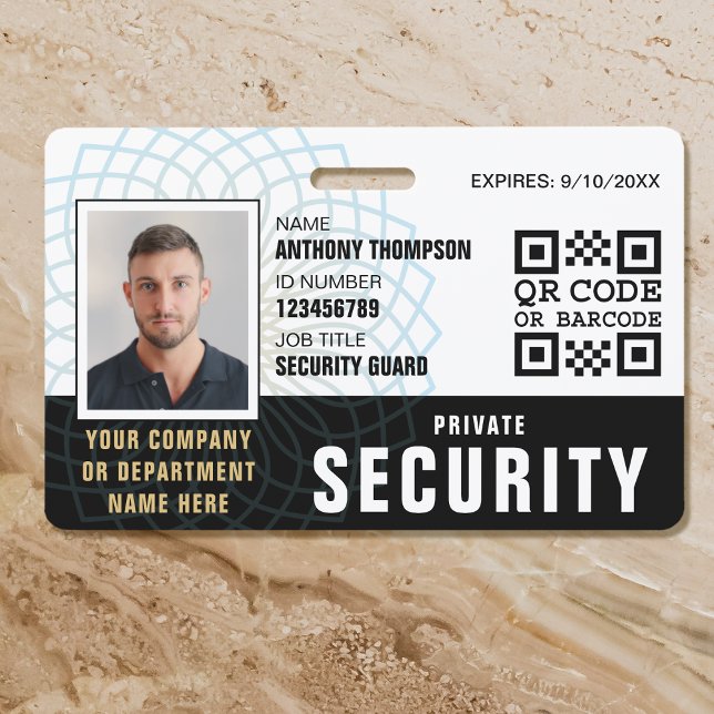 Custom Security Guard ID Photo Black Badge ID Badge (Creator Uploaded)