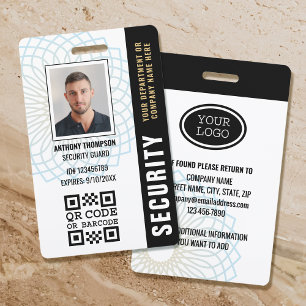 Custom Security Guard ID Photo Black Badge ID Badge