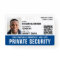 Custom Security Guard ID Photo Logo Name Blue