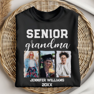 Custom Senior Grandma Graduation Photo & Name T-Shirt