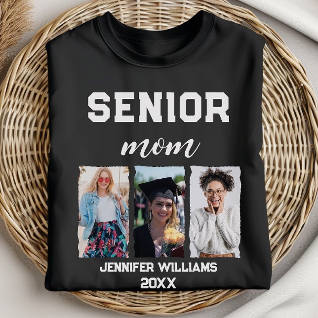 Custom Senior Mum Graduation Photo & Name T-Shirt (Creator Uploaded)