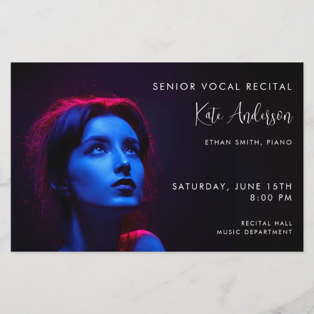 Custom Senior Recital Template Music Concert  Flyer (Front)