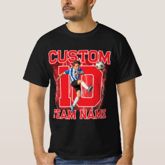 Custom senior soccer player, team name & number  T-Shirt