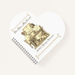 Custom Sepia Jesus Heart Minimalist Notebook