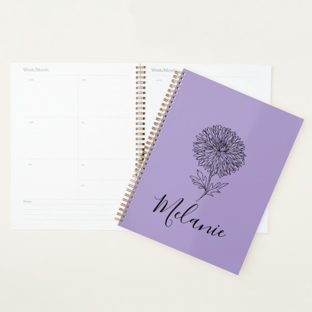 Custom September Aster Birth Flower Gift for Birth Planner (Display)