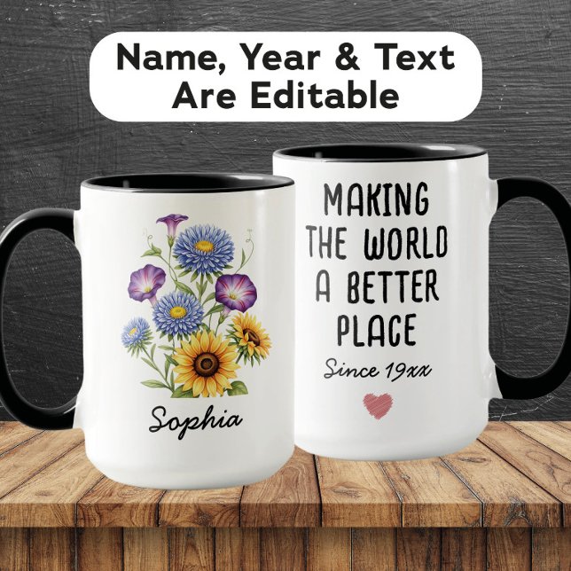 Custom September Birth Flower - Personalised Name Mug (Creator Uploaded)