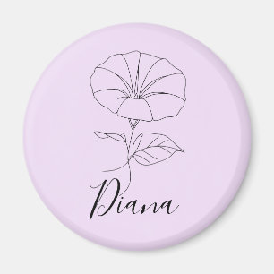 Custom September Morning Glory Birth Flower Gift Magnet