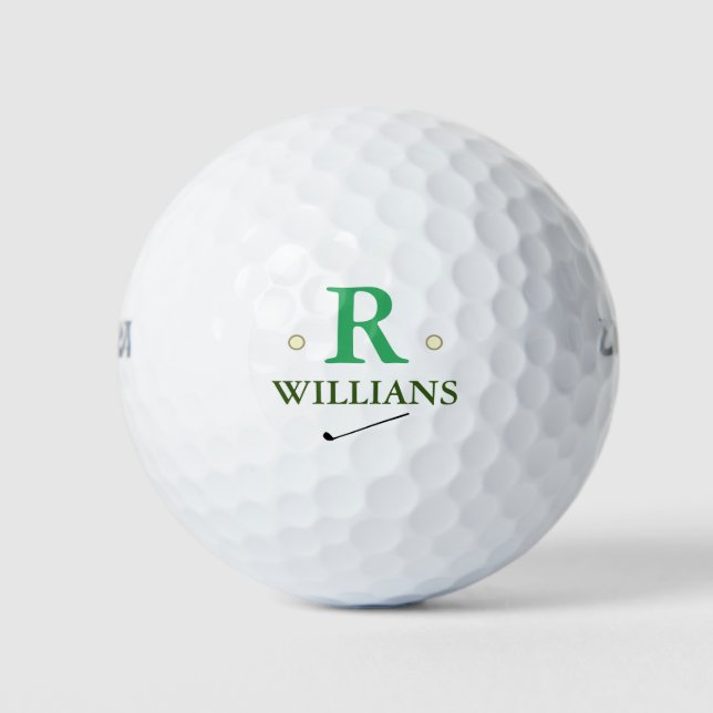 Custom serif initial R Monogram Golf Balls (Front)